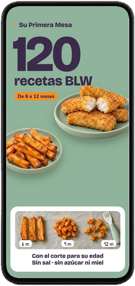 Portada del recetario en PDF abierta en un móvil: 120 recetas BLW de 6 a 12 meses