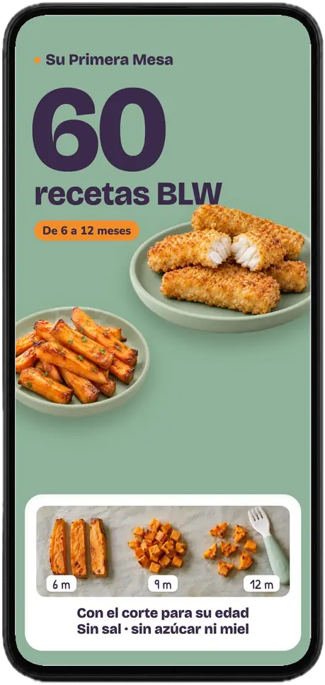 Portada del recetario básico en un móvil: 60 recetas BLW